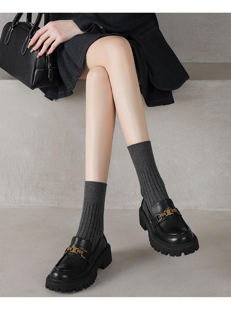 Product Introduction of Leather loafers inside and out all leather single shoes British style small leather shoes fashion single shoes Boy Footwear Office Closed Work Bedroom Comfort Breathable Tactical 16