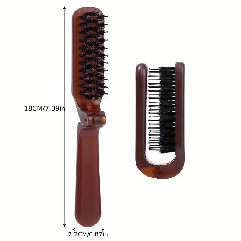 Foldable Hair Brush, 1 Count Mini Pocket Size Hair Brush, Hair Styling Tool for Women & Men, Perfect for Travel and Daily Use, Heatless Hair Styling Tool 2