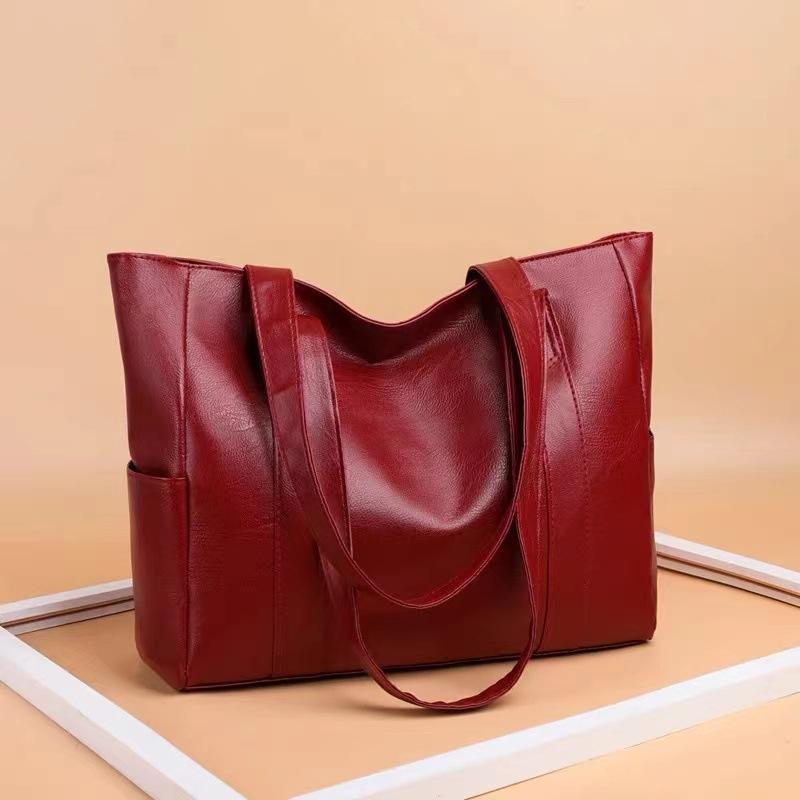 Product Introduction of Large Bags, Women's Versatile, Simple, Large-capacity Tote Bags, Shoulder Bags, Soft Leather Women's Bags 14