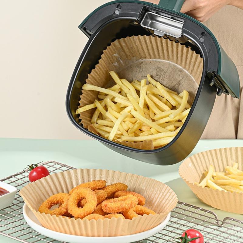 Product Introduction of 40 PCS ONE PACK Air Fryer Paper Liner Disposable Sheet Oil-proof Parchment Paper Non-Stick Air Fryer Parchment Paper Disposable Nonstick Liner for Oven Kitchen Baking Accessories 9