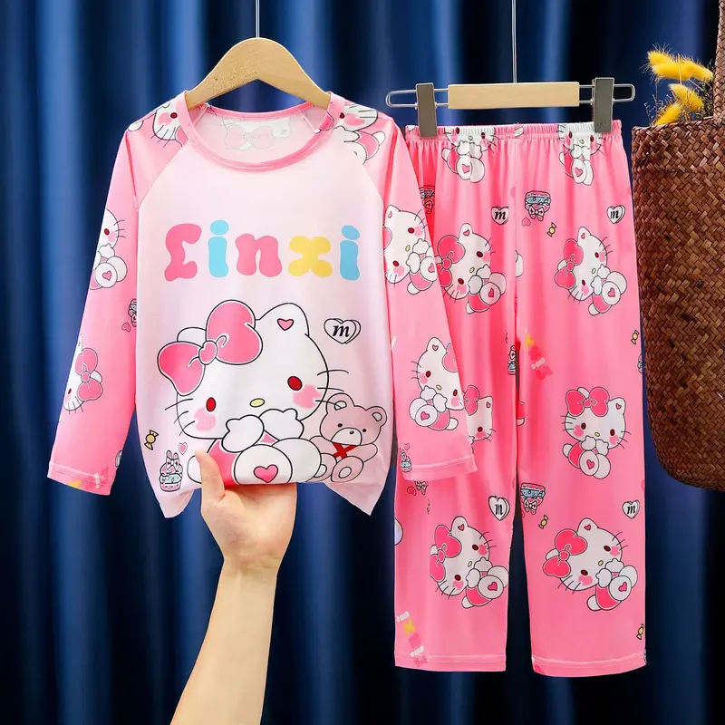 Piyama Anak Traktor Dino Hello Kitty Cinnamoroll Baju Tidur Anak Karakter Lucu Celana perempuan murah cewek 4-12 3