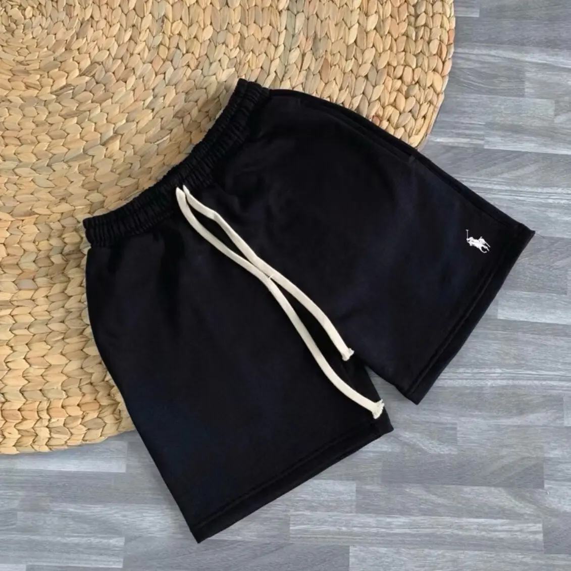 Quần Short Ralph thêu ngựa Unisex Nam Nữ Form Rộng  Top Menswear Thun