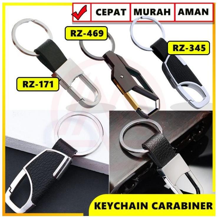 GANTUNGAN KUNCI CARABINER BESI LEATHER KARABINER KEYCHAIN BUCKLE - Shop ...