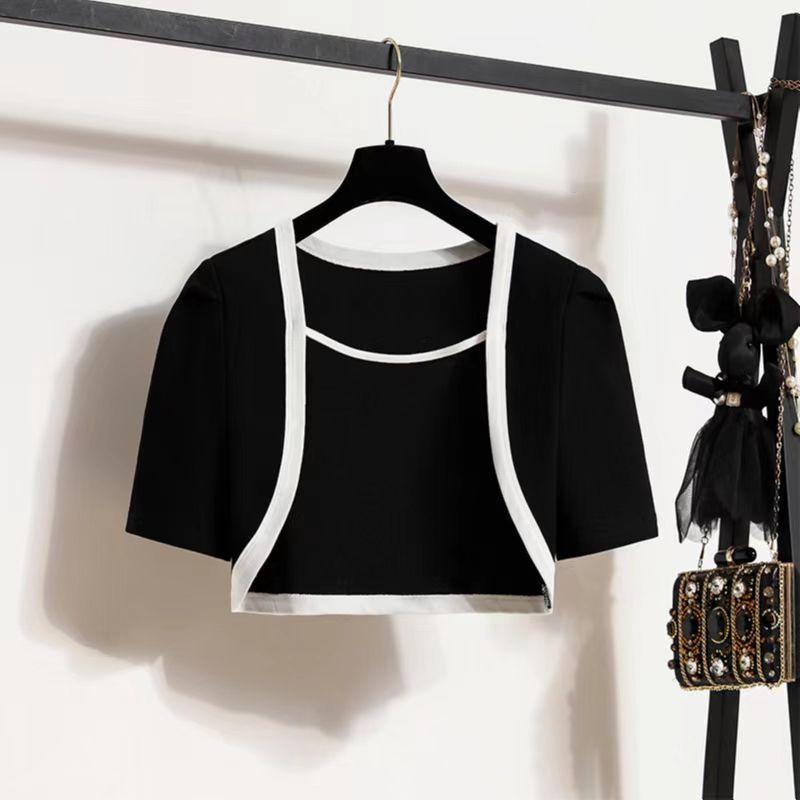 Product Introduction of Quần Áo Nữ Ngoại Cỡ Bộ Đồ Hai Mảnh, Váy Hai Dây Bó Sát Dễ Phối Đồ Áo Cardigan, Thích Hợp Cho Cô Gái Béo, Mùa Xuân Mới, Năm Phát Hành 2024 Women Top 13
