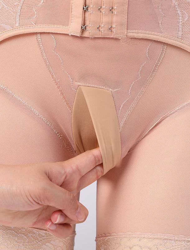 Product Introduction of Summer Men's Breathable Breasted Mesh Buckle Waist Shaping Hip Raise High Waist Body Shaping Fifth Pants Three Rows Six Buttons Belly Contracting Boxer 29