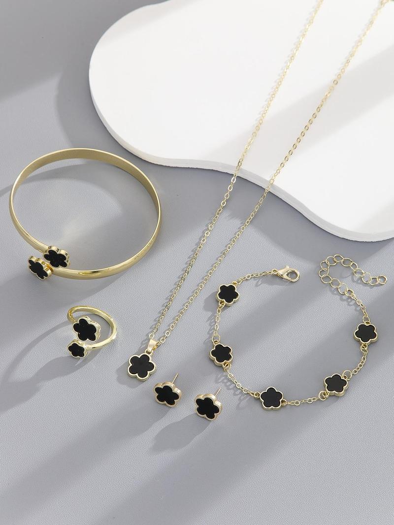 Product Introduction of Flower Design Jewelry Set, Fashion Jewelry for Party, Daily Clothing Decor, Trendy All-match & Exquisite Jewelry for Birthday Gift 4