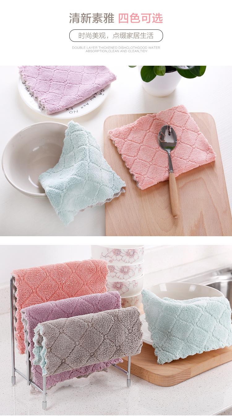Product Introduction of Kitchen Rag Absorbent Lint-Free Thickened Household Cleaning Oil-Free to Clean a Table Towel Household Dishcloth 5