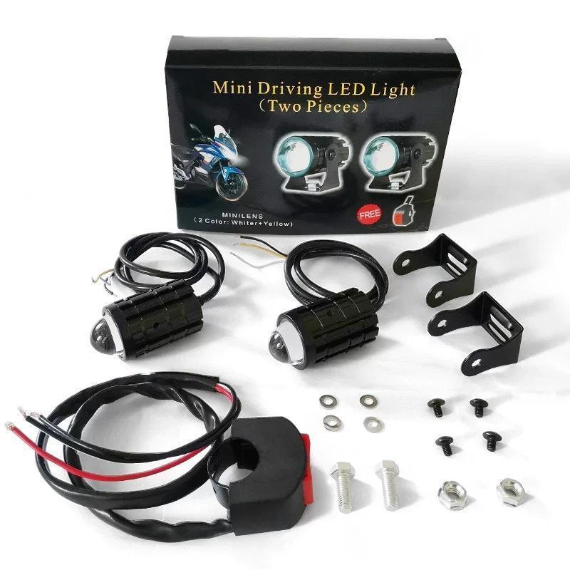 [Model 12-85v] Đèn 2 màu vàng trắng/đèn xe máy/đèn ô tô điện/siêu sáng/ánh sáng mạnh/đèn pha/lái xe ban đêm/đèn pha thấu kính/đèn LED chùm sáng cao và thấp/đèn ngoại thất/đèn pha siêu sáng/ô tô Đèn/Phụ kiện Xi Nhan 1