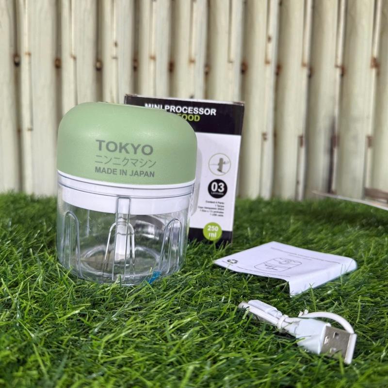 ￼Máy Xay Tỏi Ớt, Máy Xay Thịt Mini Đa Năng Cầm Tay Sạc Điện Cực Kỳ Tiện Lợi 250ml Inox