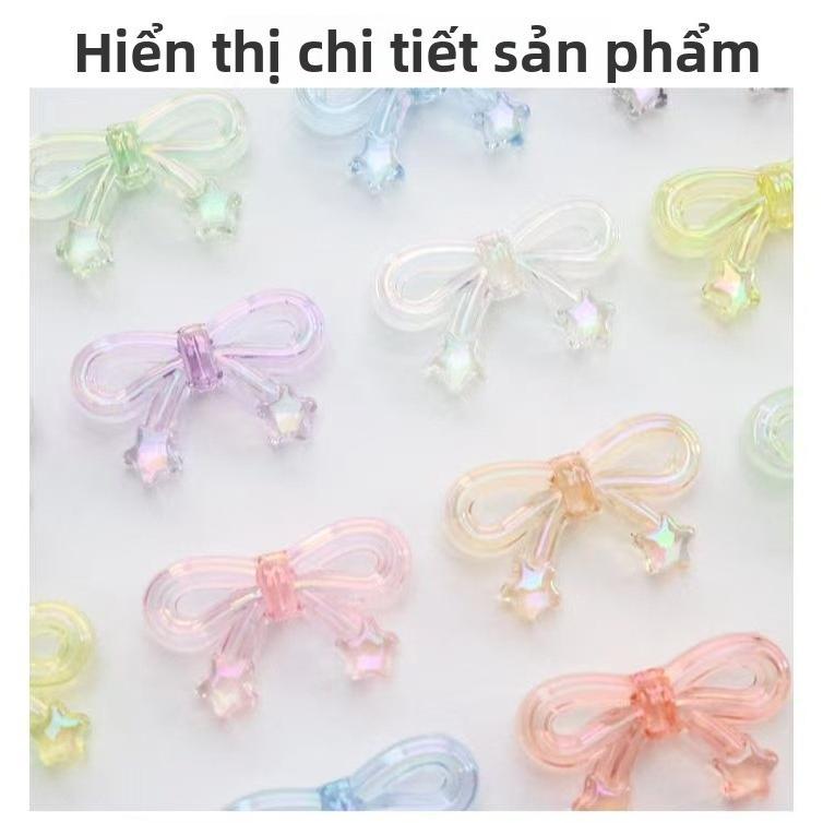 Phụ Kiện Vật Liệu Chuỗi Điện Thoại Đính Cườm, Cà Vạt Nơ Ngôi Sao Trong Suốt Băng UV Cầu Vồng, Móc Chìa Khóa, Hạt, Tự Làm 5
