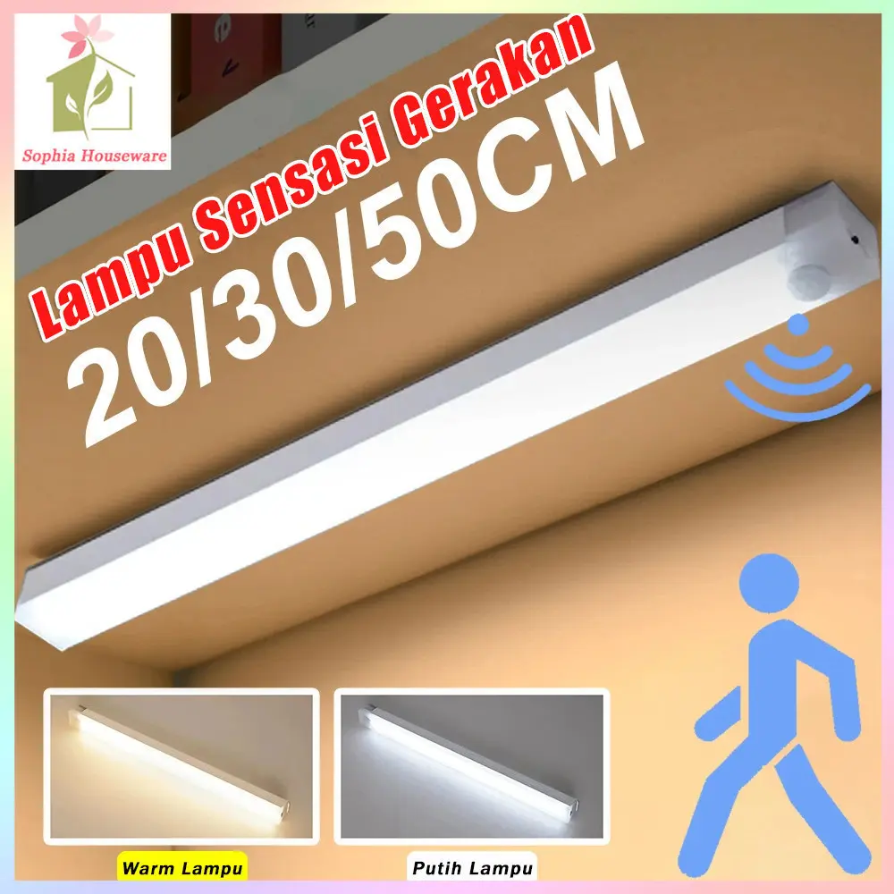 Lampu Sensor Gerak Magnetic Motion Sensor Lampu Stick Panjang LED/Lampu Tidur Multifungsi Lampu