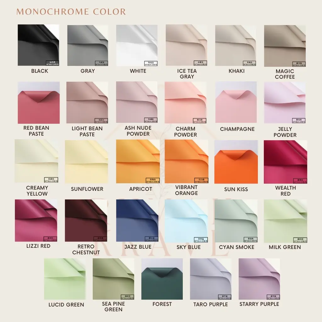 Full Color Polos Cellophane Wrapping Paper Kertas Bunga