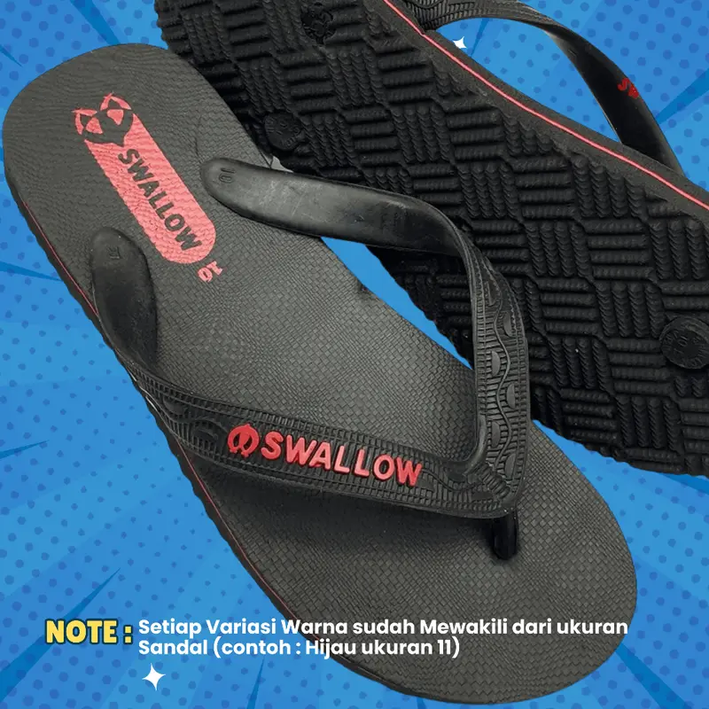 Sandal Jepit SWALLOW Hitam Series/Sandal Jepit 3