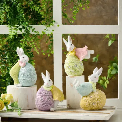 3D popular Faberge egg with Easter bunny