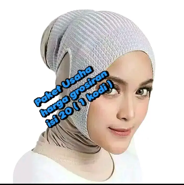 PAKET  ISI 10 PCS Anbud rajut ciput anti budeg daleman hijab krudung muslimah inner rajut kupluk Poliester hijab Hitam Kerudung
