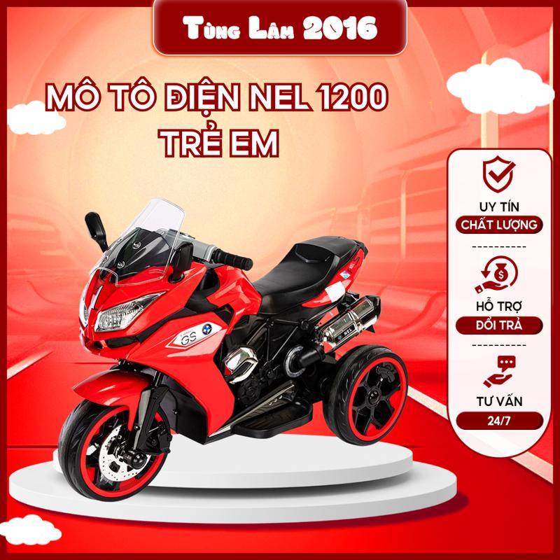 Mô Tô Xe Máy Điện NEL 1200 2 Động Cơ Tải Trọng 60KG: Đỏ - Xanh - Trắng