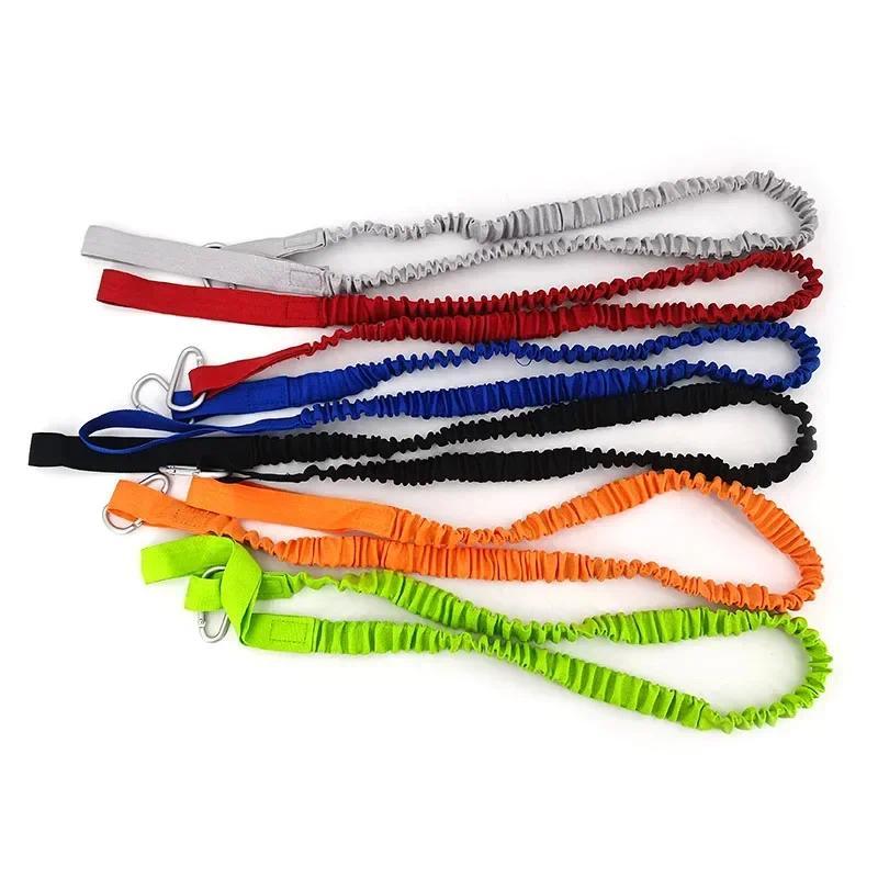 1PC Elastic Kayak Paddle Leash Fishing Rod Leash Stretchable Coiled Lanyard Leash Safety Rope Carabiner Rowing Boats Accessories 4