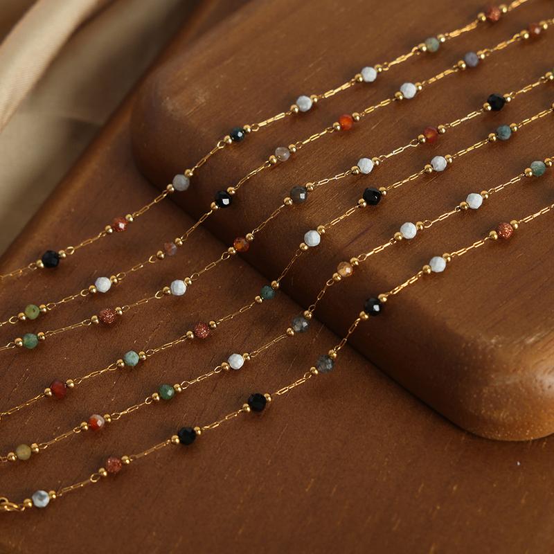 New Fashion Niche Design Personality Simple Natural Handmade Beaded Necklace Bracelet Set Jewelry for Women 4