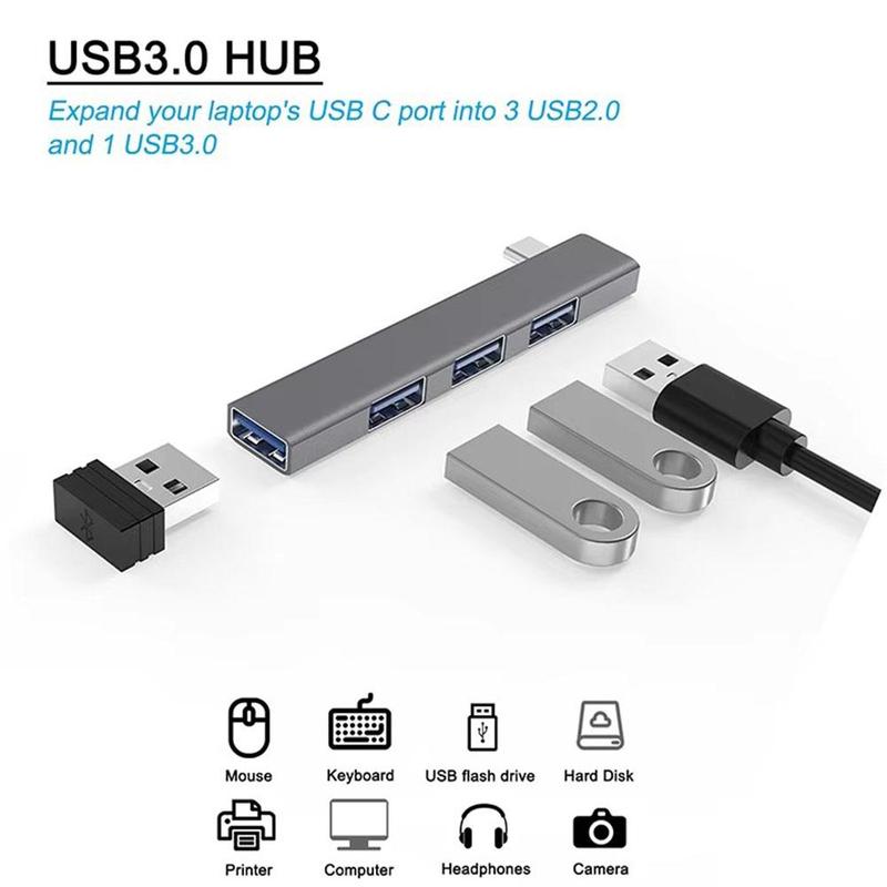 High Speed USB-C USB HUB Wide Using USB 3.0 5Gbps Portable Type-C ...