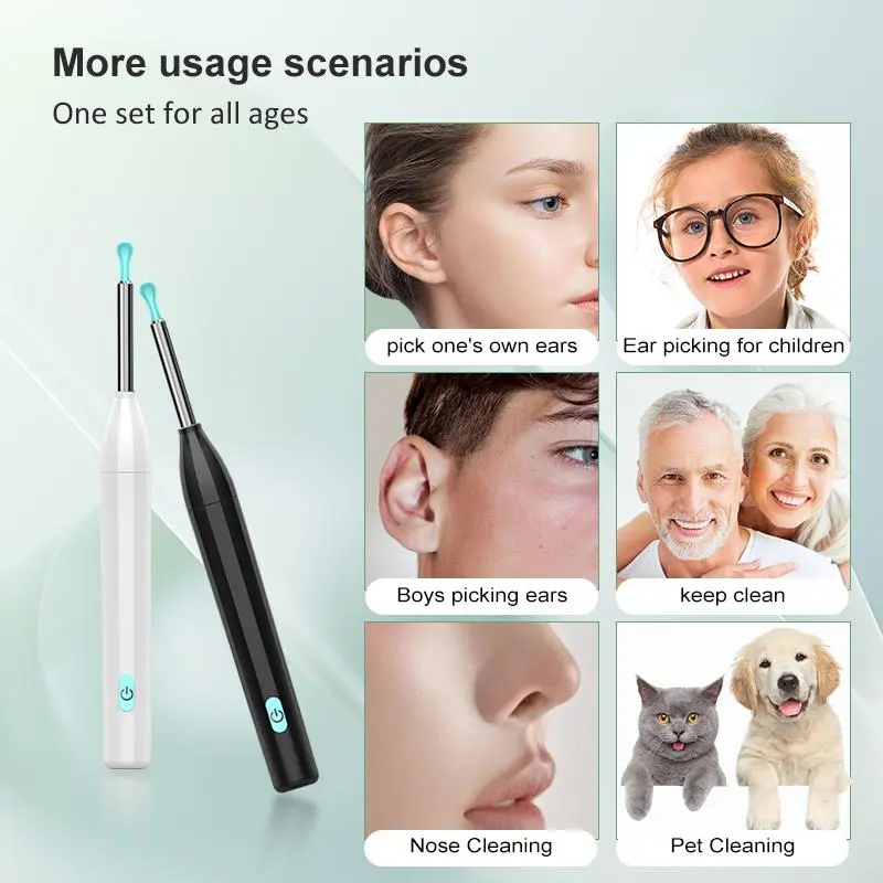 Ear Spring Tools Spring Visual Ear Wax Removal Tool, 8pcs/set High-definition Wireless ...
