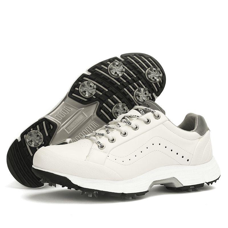 Product Introduction of Foreign Trade Low-Top Men's Golf Waterproof Sneakers Non-Slip plus Size with Studs Golf Sports Leisure Training Shoes Men's Xz25036 11