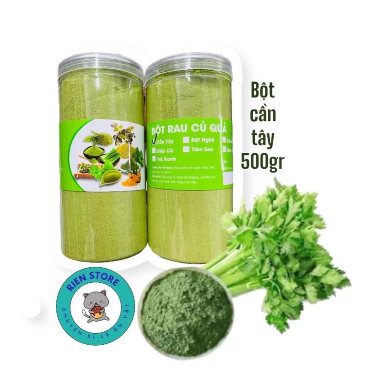  Bột Cần Tây Sấy Lạnh Nguyên Sơ 500gr - Không Gia Vị Mùi Nồng Giữ Đc Lượng Chất Xơ 