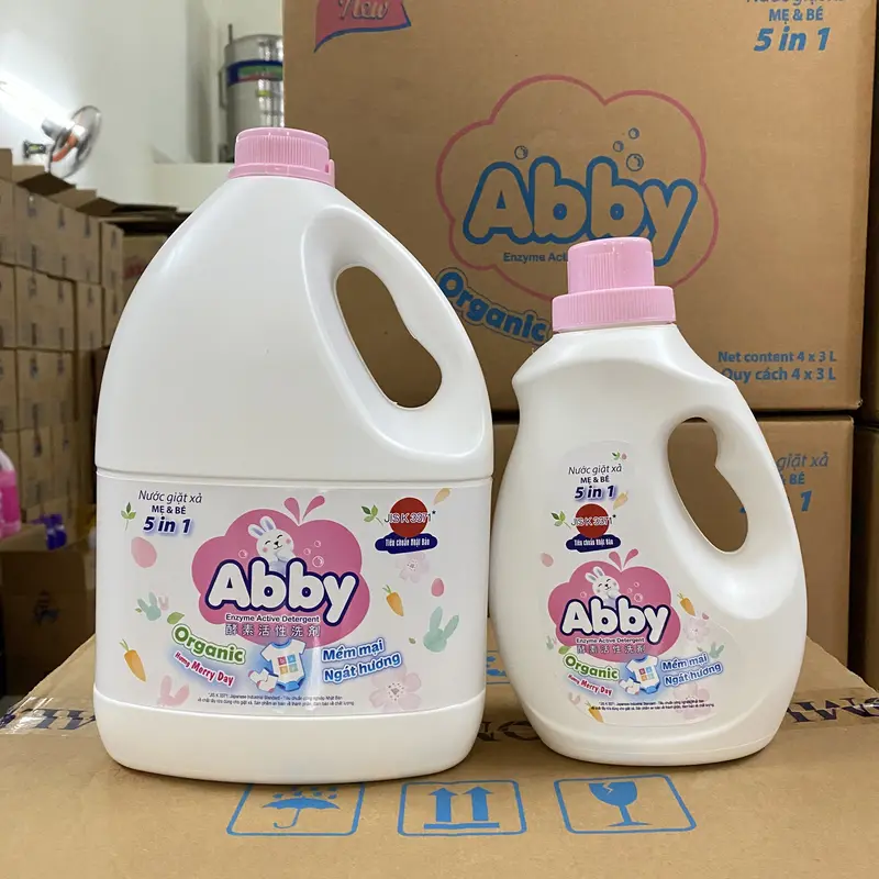 Nước giặt xả ABBY Organic 1100ml công nghệ Enzym làm sạch các vết bẩn an toàn, thiên nhiên Cho Bé 6