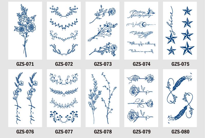 Product Introduction of Herbal Juice Semi-Permanent Temporary Tattoo Stickers Waterproof Long-Lasting Alphabet Fresh Style Tattoos tattoo  sticker  30  days 10
