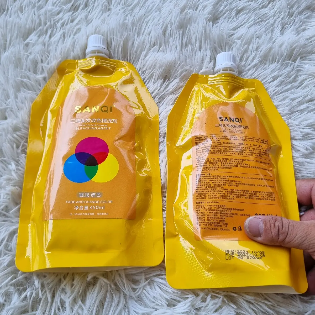 kem bóc đỏ bóc đen SANQI tóc không chứa silicon hữu cơ axit amin không mùi bền màu.đổi màu tóc nhuộm.kem bóc đen.kem bóc đỏ