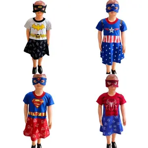 dress anak perempuan bertopeng pakaian anak cewek dress superhero dress pesta topeng