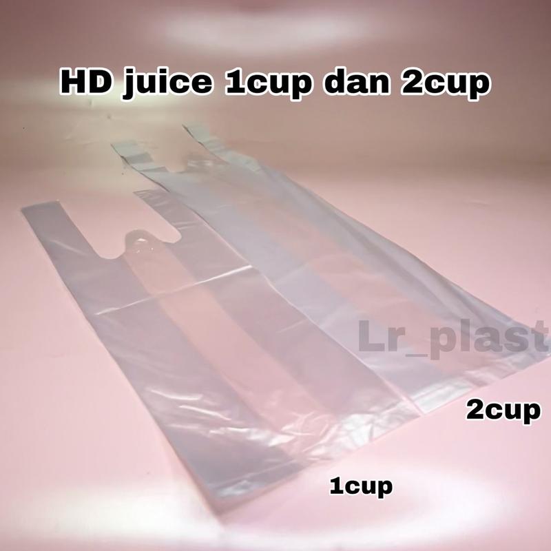 HD KANTONG PLASTIK GELAS 1 CUP & 2 CUP / PLASTIK HD JUICE 1 GELAS & 2 GELAS / PLASTIK GELAS BENING & WARNA 1