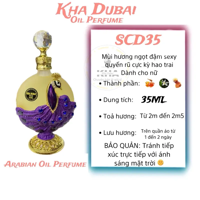 [ KÈM 3ML ] SCD35 - Tinh dầu nước hoa Kha Dubai oil perfume 35ml hương SCD ngọt ngào đậm đà quyến rũ Scen đồ Phụ nữ Women 1