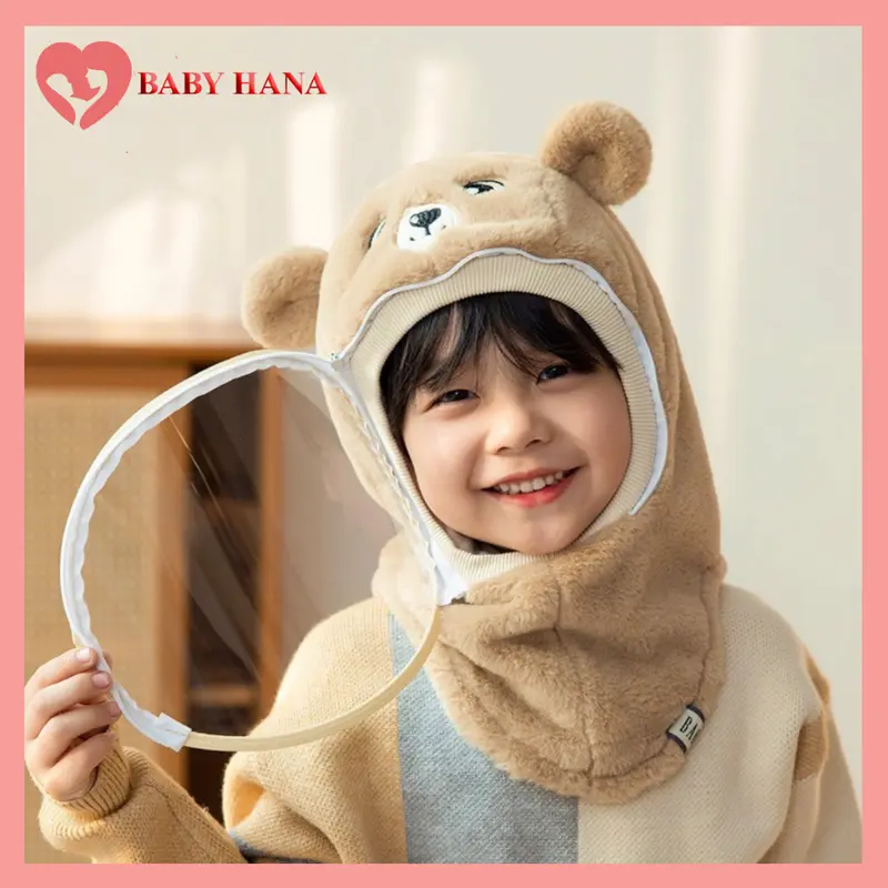 Mũ Len Trùm Đầu Giữ Ấm Có Kính Chắn Giọt Bắn, Chống Gió Chống Bụi Cho Bé 4