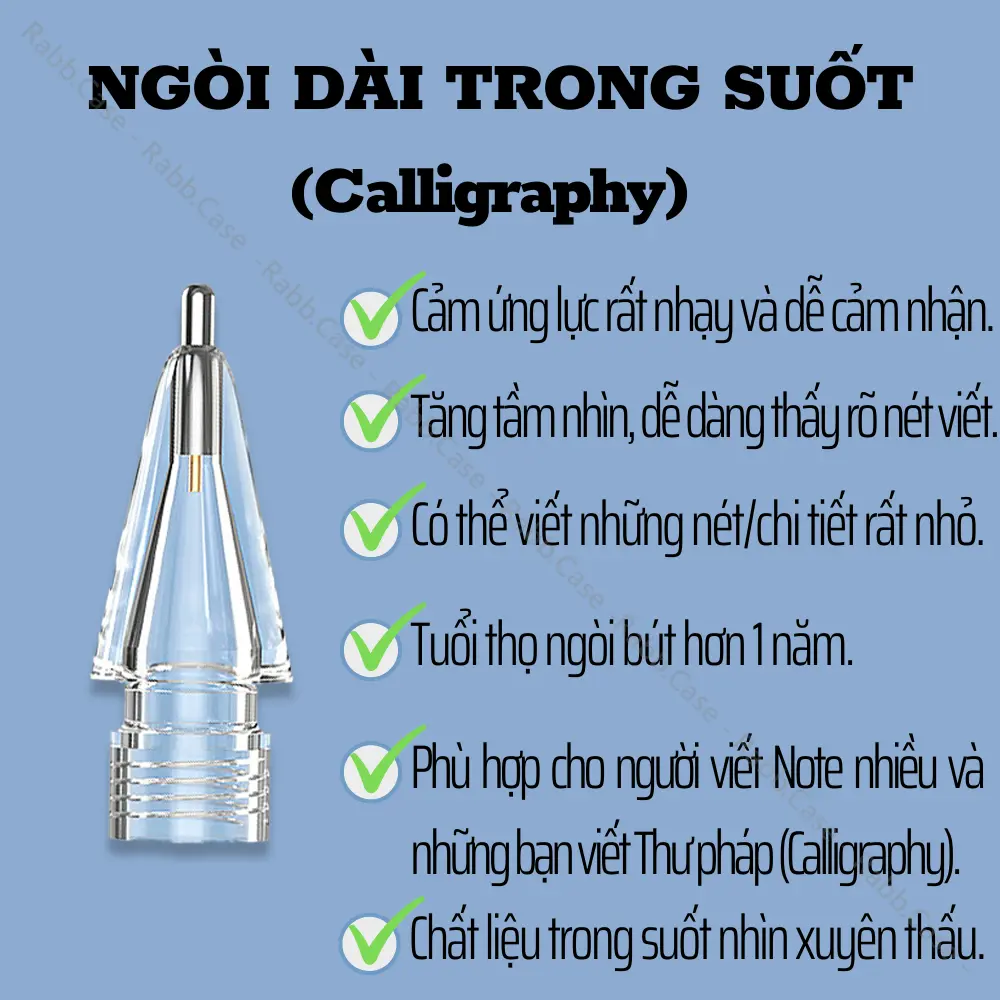 Ngòi dài Calligraphy trong suốt