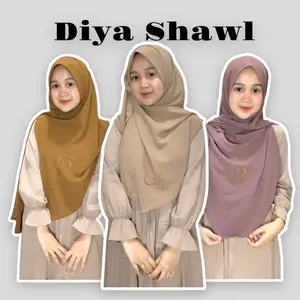 Pashmina Curve/Oval Diya Shawl by RISANIQ - Pashmina Airflow ala Malaysia - Jilbab Crinkle