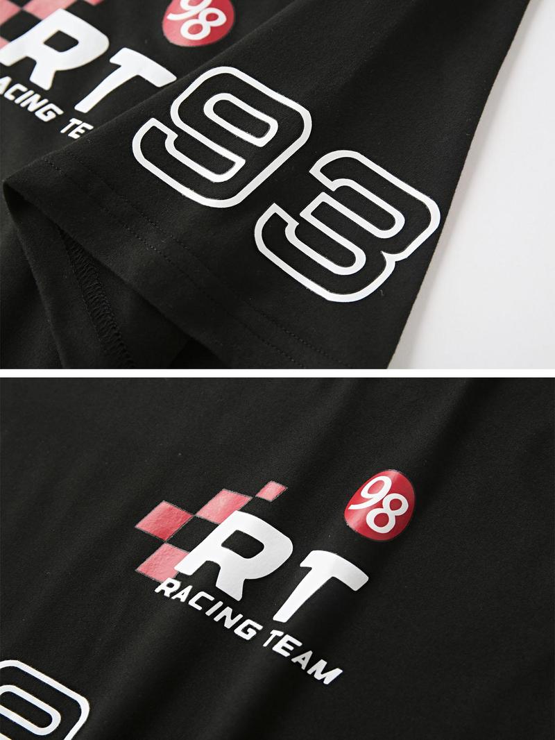 Product Introduction of Men's Letter Print Round Neck Tee, Regular Fit Casual Short Sleeve Crew Neck T-Shirt for Summer, Fashion Men's Top for Daily Wear 8