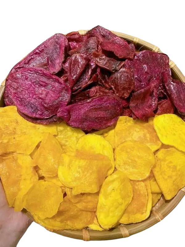 Khoai lang vàng mix tím sấy mật ong ÂU LẠC túi 500gram Ăn Vặt Thức Ăn Snack Food