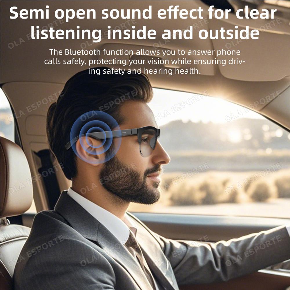 2025 Photosensitive Color Change Smart Glasses Bluetooth Voice Calls Control Music UV Polarized Sunglasses Headphone Glasses Man - Image 3