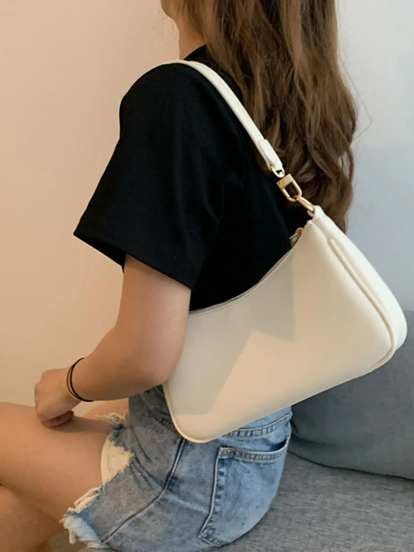 Women's Elegant Solid Color Shoulder Bag, Fashionable Pu Leather Crossbody Bag with 2 Detachable Shoulder Straps, Casual Trendy Versatile Daily Commuting Bag