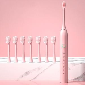 Comfort Rechargeable Electric Toothbrush, 1 Set Smart Timer Toothbrush with Replacement Heads, Soft Bristles Toothbrushes for Men & Women, Daily Oral Care Products, Oral Hygiene Products
