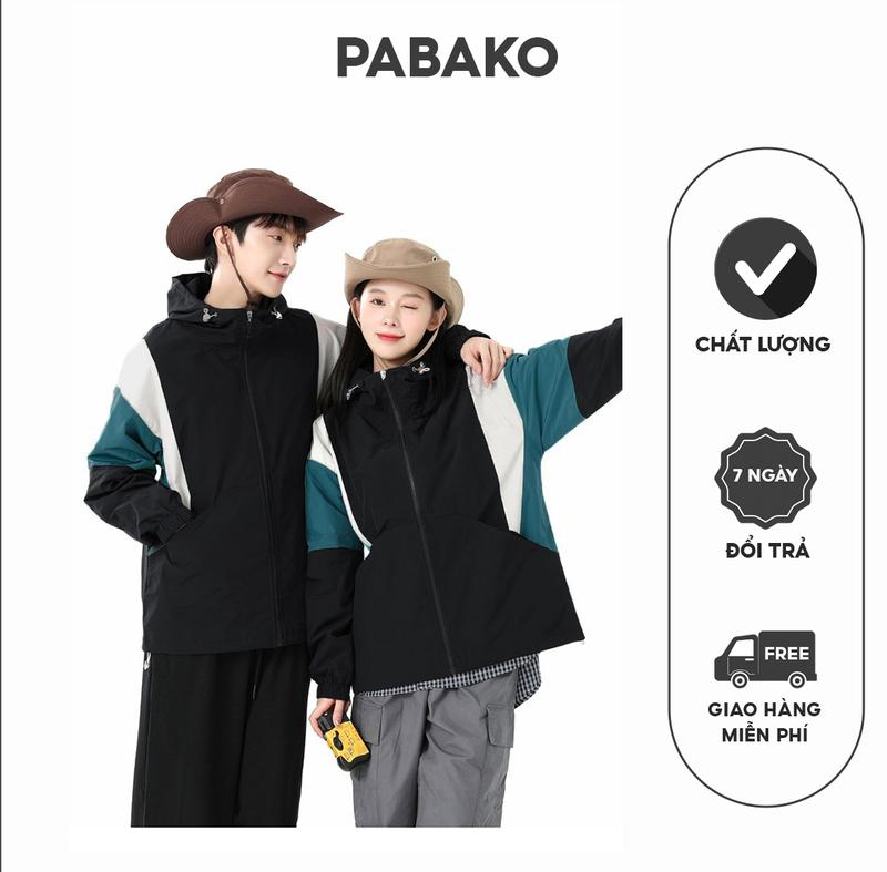 Áo khoác dù trượt nước 2 lớp nam nữ Pabako FORM RỘNG [KG14] Kem Jacket Menswear aokhoac nam