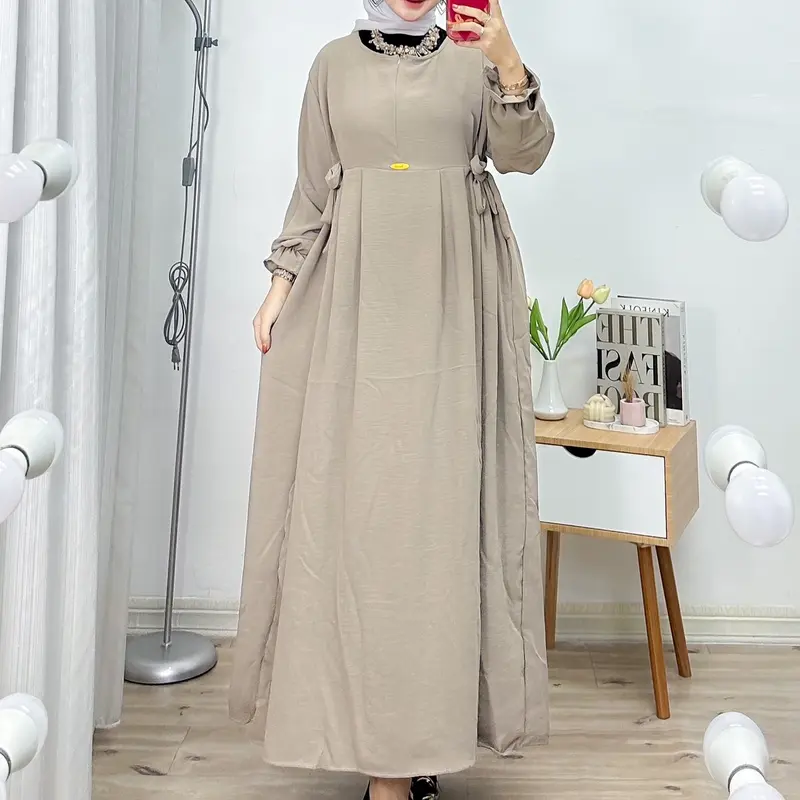 (SET HIJAB)Nikita Dress Gamis Crinkle Air Flow Wanita Free bross 1