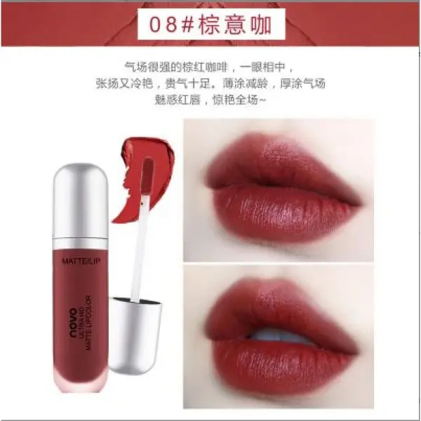 Son kem lì Novo Big Ultra HD Matte Lip Bền màu Mịn môi 8