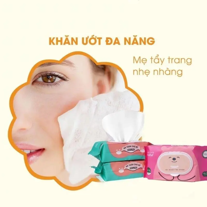 [MOONSHOP] Khăn giấy ướt Phú Đạt ,giấy ướt hình Bọt Biển 100 tờ gói to đầy đặn, không mùi, không cồn an toàn 7