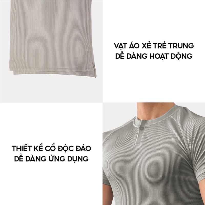 (Ưu Đãi Mở Bán) Áo Thun Thể Thao Nam CỔ KHUY Arisman Sport - Chất Vải Mát Lạnh Thoáng Khí, Co Giãn, Thoải Mái Vận Động Tập Gym 3