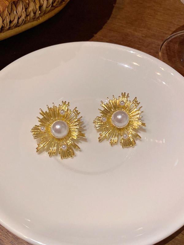 Flower Design Earrings, Fashionable Jewelry for Women, Daily Clothing Decor, Trendy All-match & Exquisite Jewelry for Birthday Gift 6