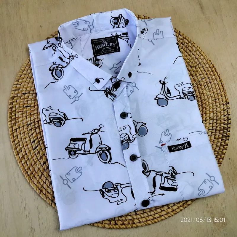 kemeja hawai motif pria lengan pendek print 2