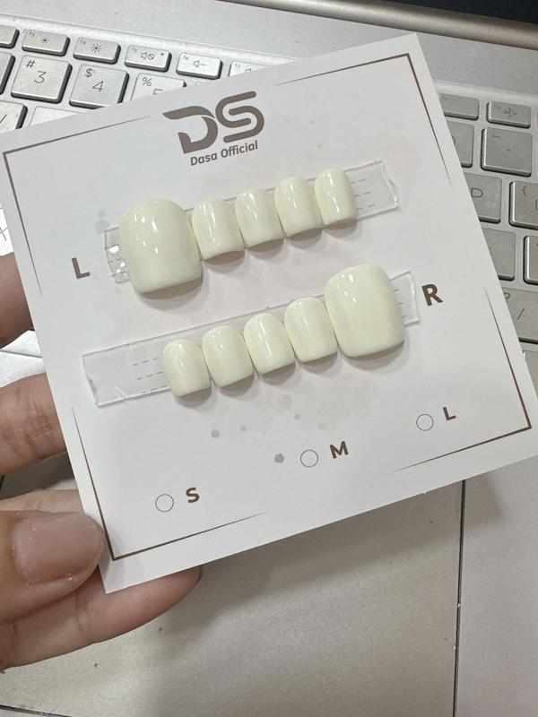  Móng chân giả NGẮN màu trắng sữa nail box chân GIÁ RẺ đẹp đơn giản thích hợp đi chơi chụp ảnh  FORM DÀI IB SHOP  sơn gel 