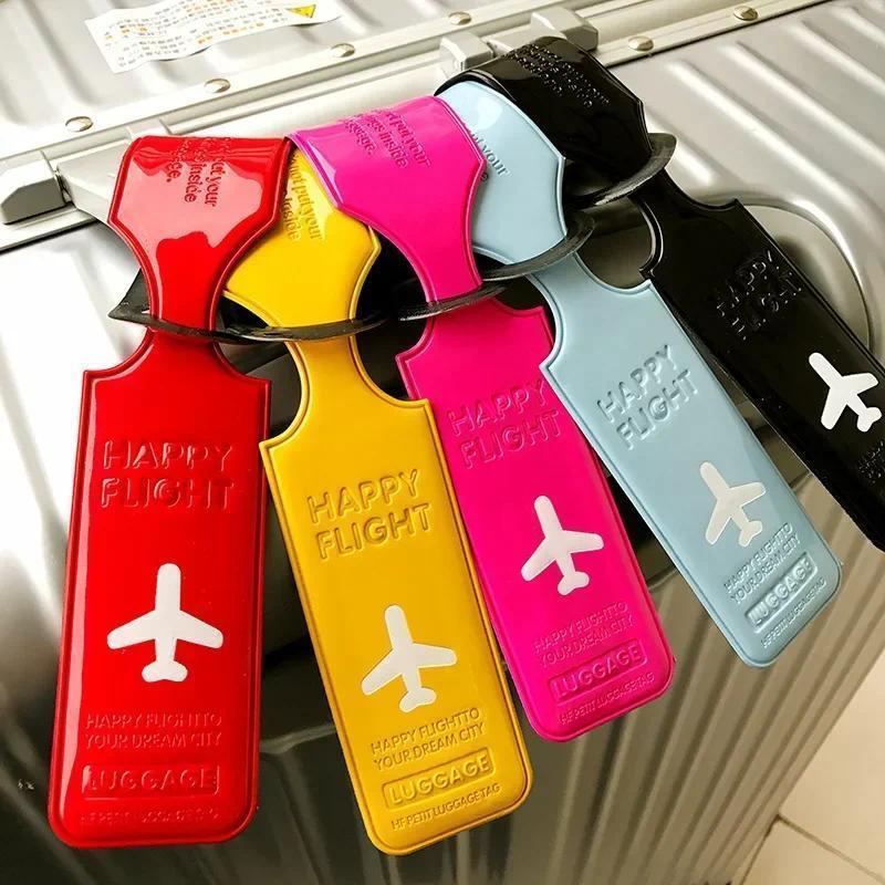 1/2pcs PVC Strip Luggage Tag Boarding Pass Portable Checked Pendant Luggage Case Anti-loss Tag Identification Tag Travel Accessory 2