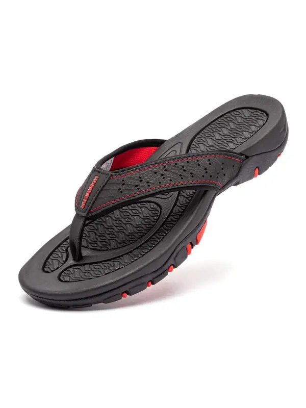 HOBIBEAR Men's sandals, breathable shoes, summer thick soled casual flip flops, beach sandals 7